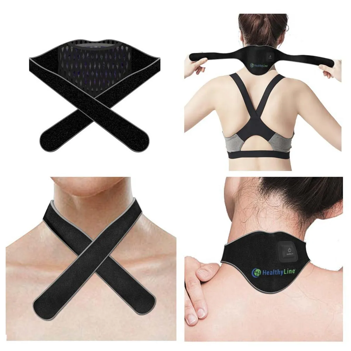 HealthyLine Portable Heated Gemstone Pad - Neck Model with Power-Bank InfraMat Pro