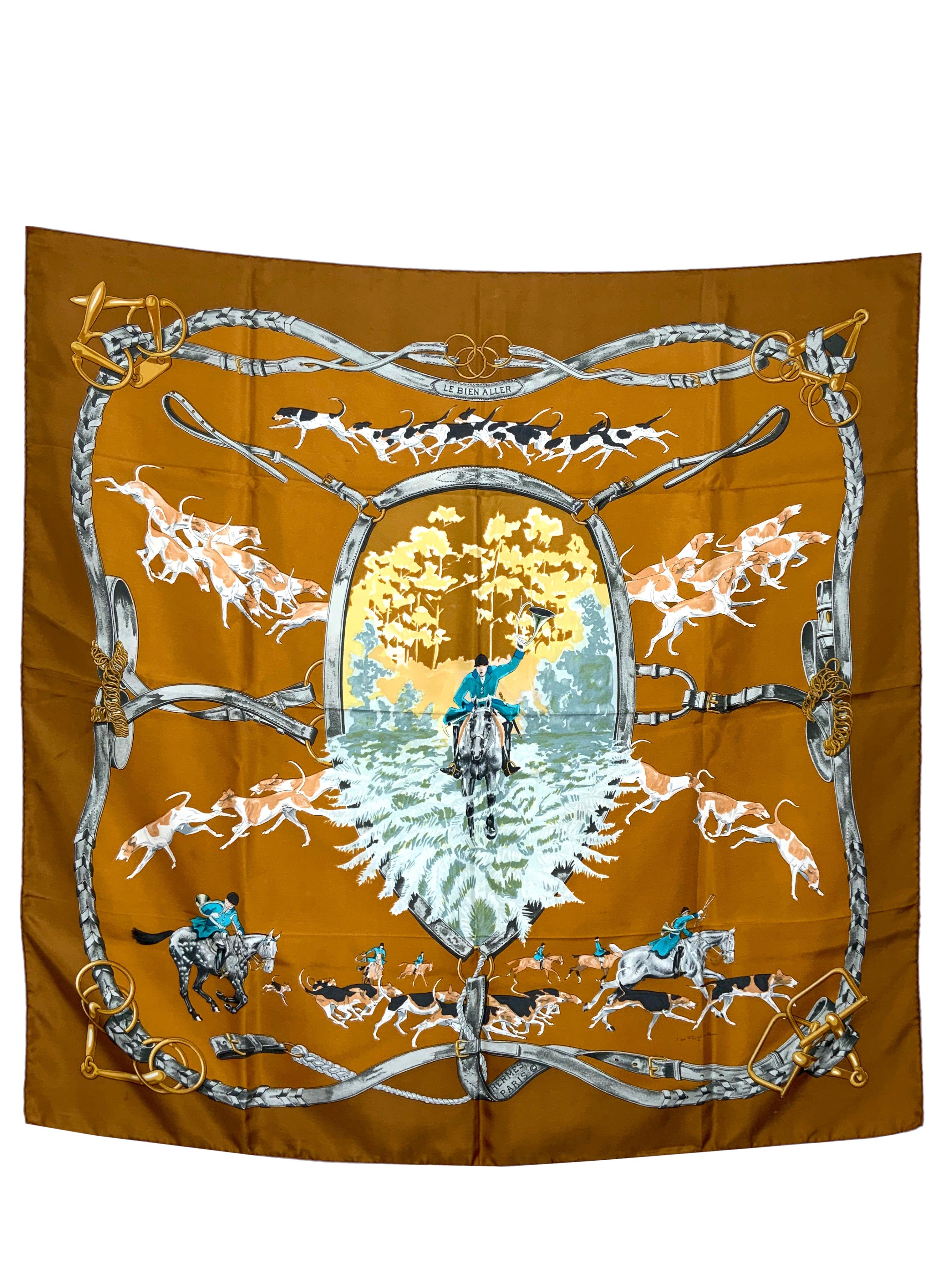 HERMES Le Bien Aller Silk Scarf 90