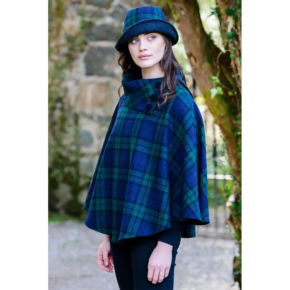 Irish Pure Wool Button Poncho