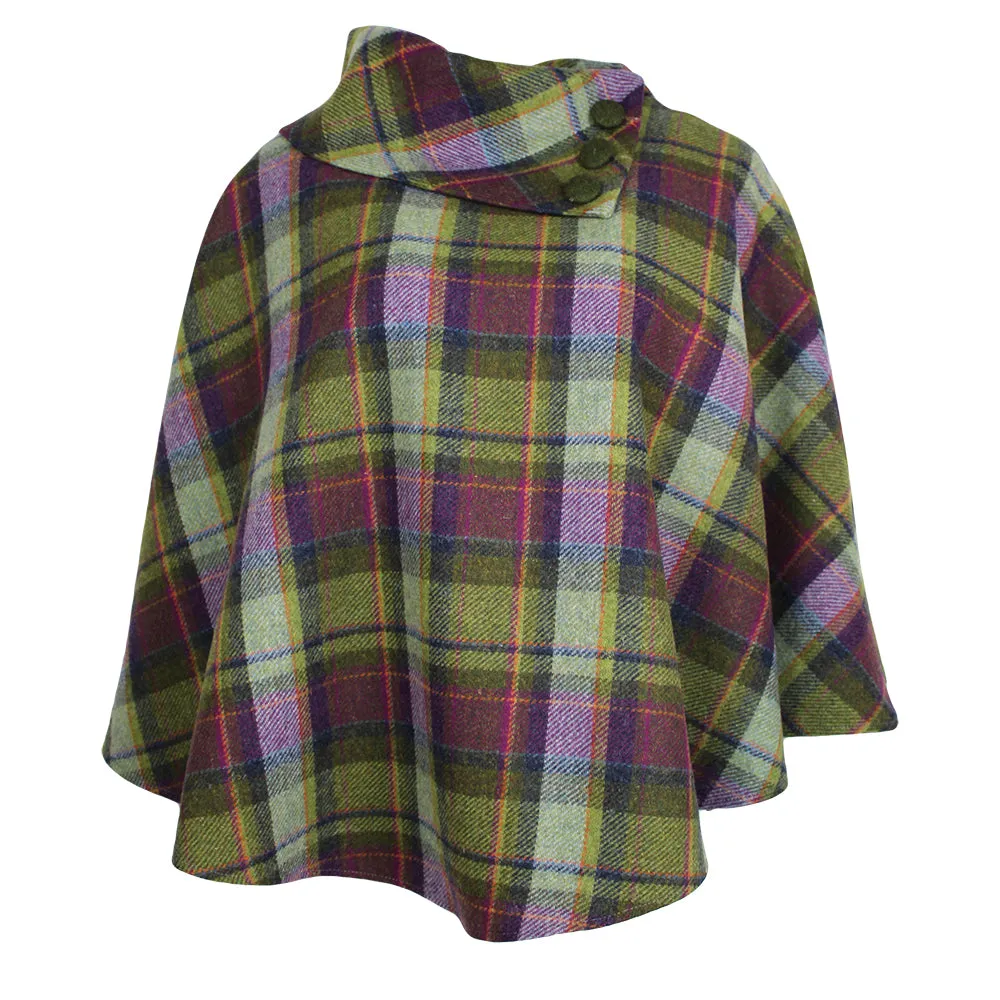 Irish Pure Wool Button Poncho