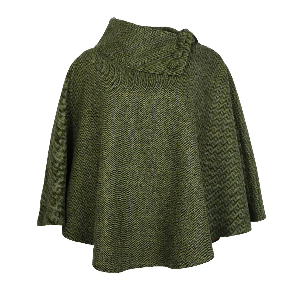 Irish Pure Wool Button Poncho