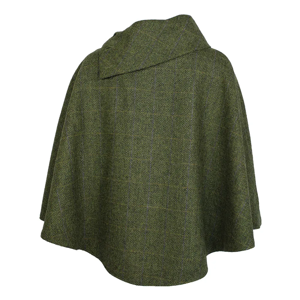 Irish Pure Wool Button Poncho