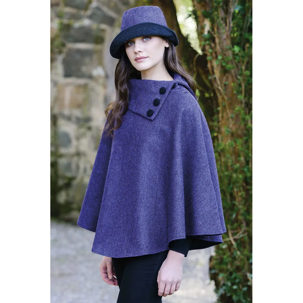 Irish Pure Wool Button Poncho