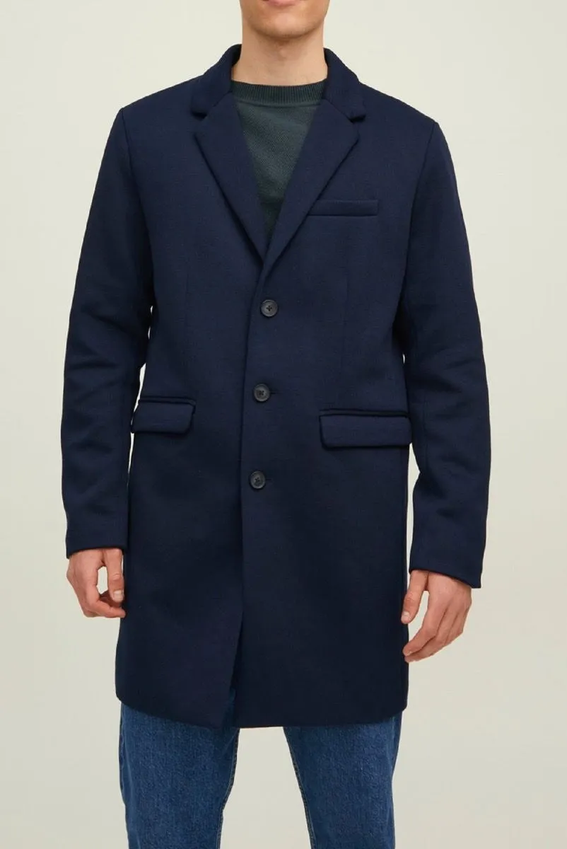 Jack & Jones Long Marco Coat Jacket Navy Blazer