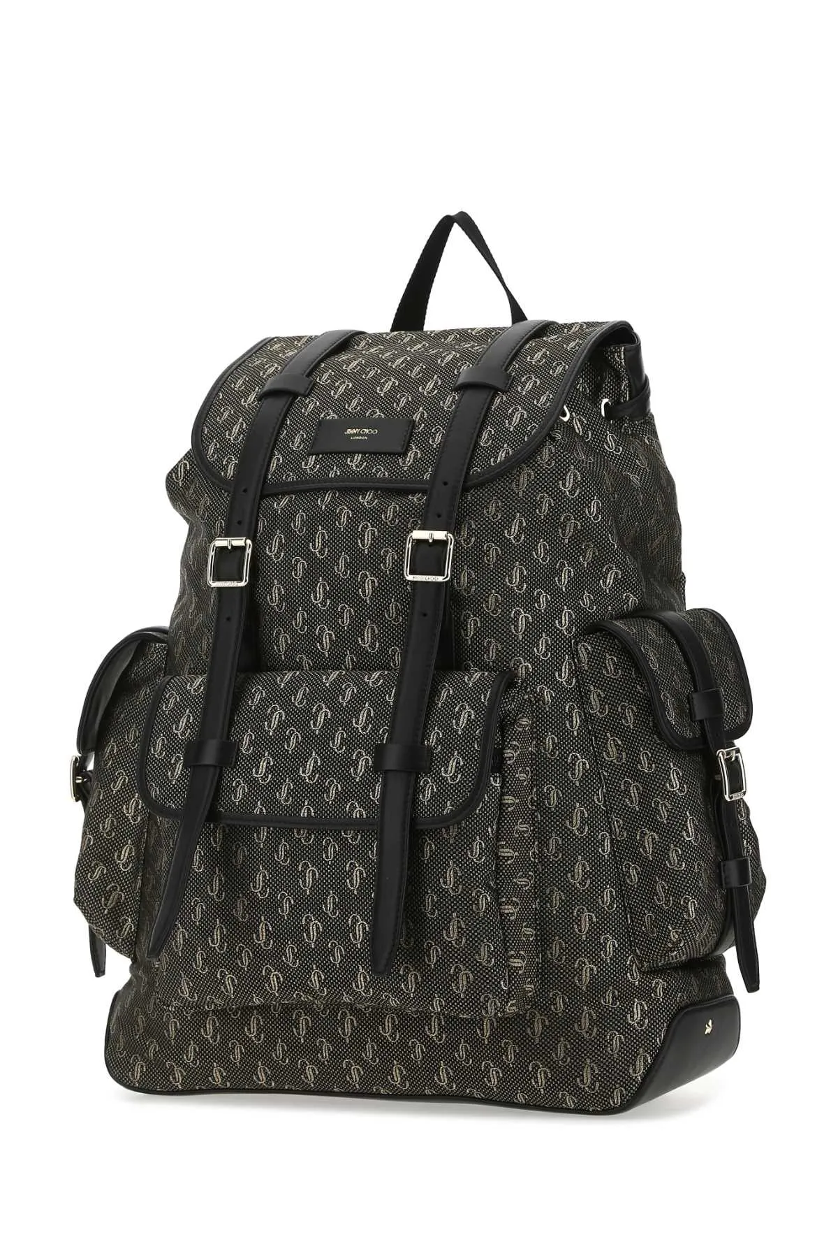 Jimmy Choo Logo Patch Belt Detailed Backpack