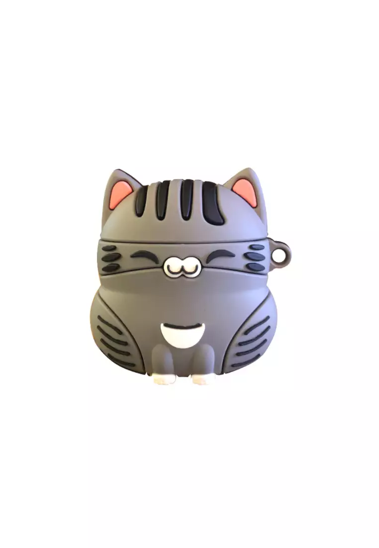 Kings Collection Cartoon Gray Cat AirPods Case (KCAC2153)