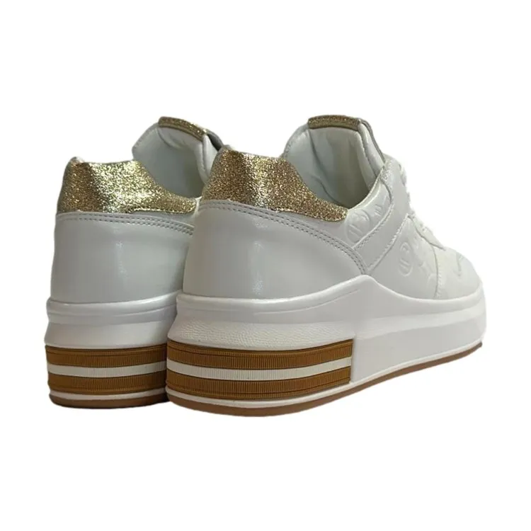 Laura Biagiotti 8400 Sneakers Donna Platform CALF Bianco Oro