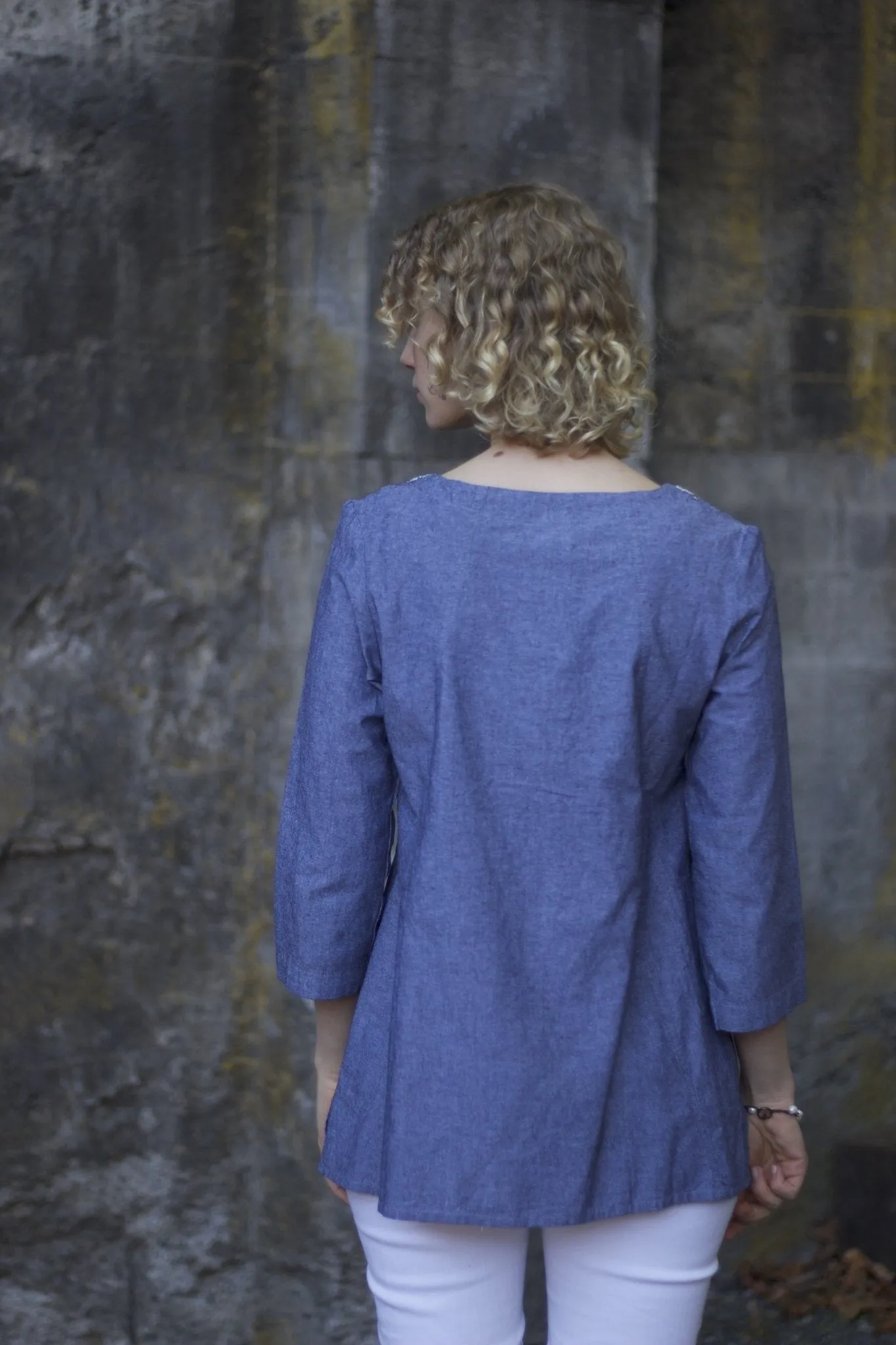 Laura Blue Chambray Tunic