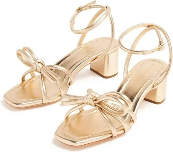 Loeffler Randall Mikel 50mm leather sandals Gold