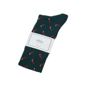 LONG SOCKS IN COTTON WITH CHILI PEPPER Man Abete Rosso