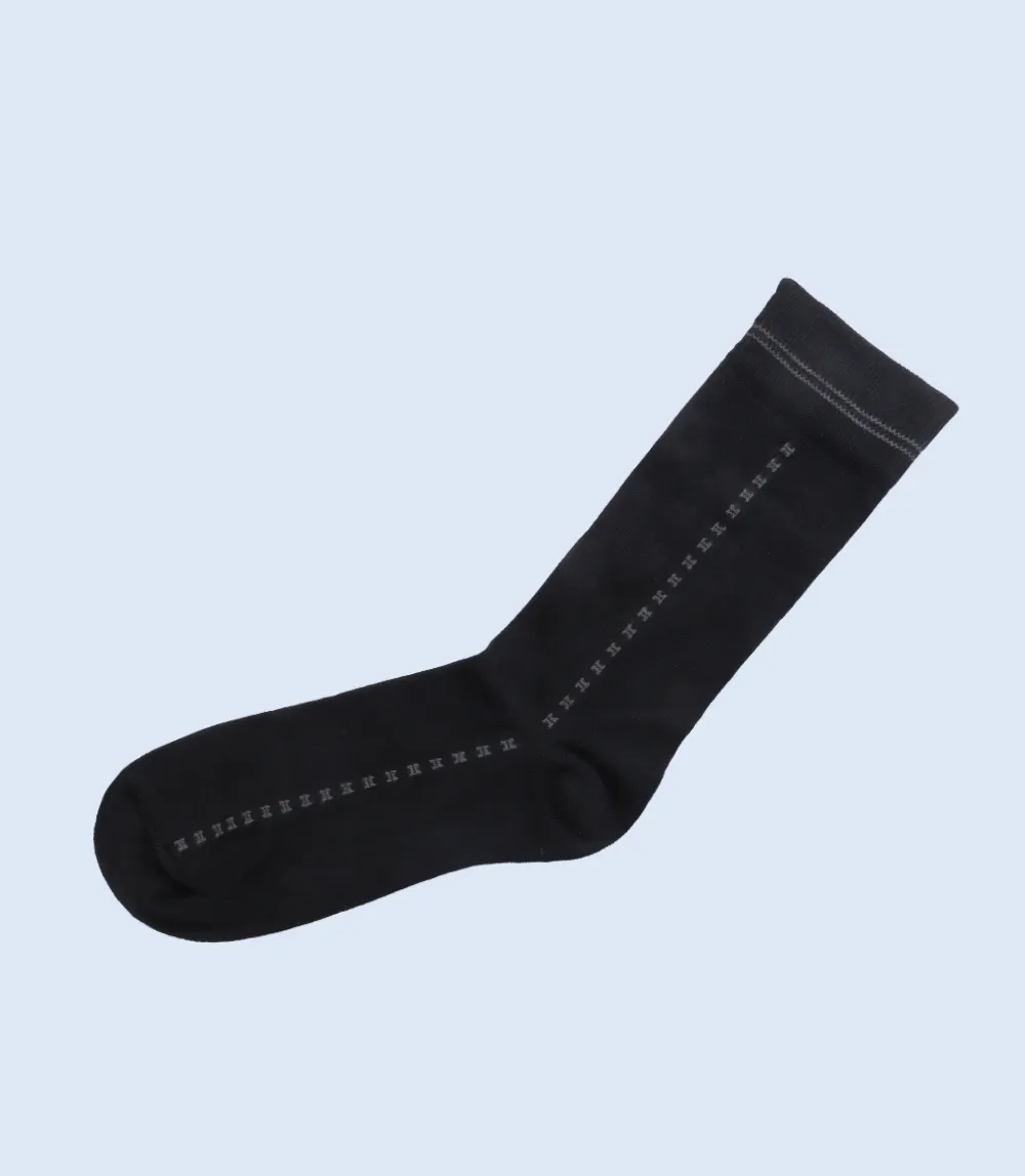 MA1689-BLACK GREY-Mid-calf Socks For Men