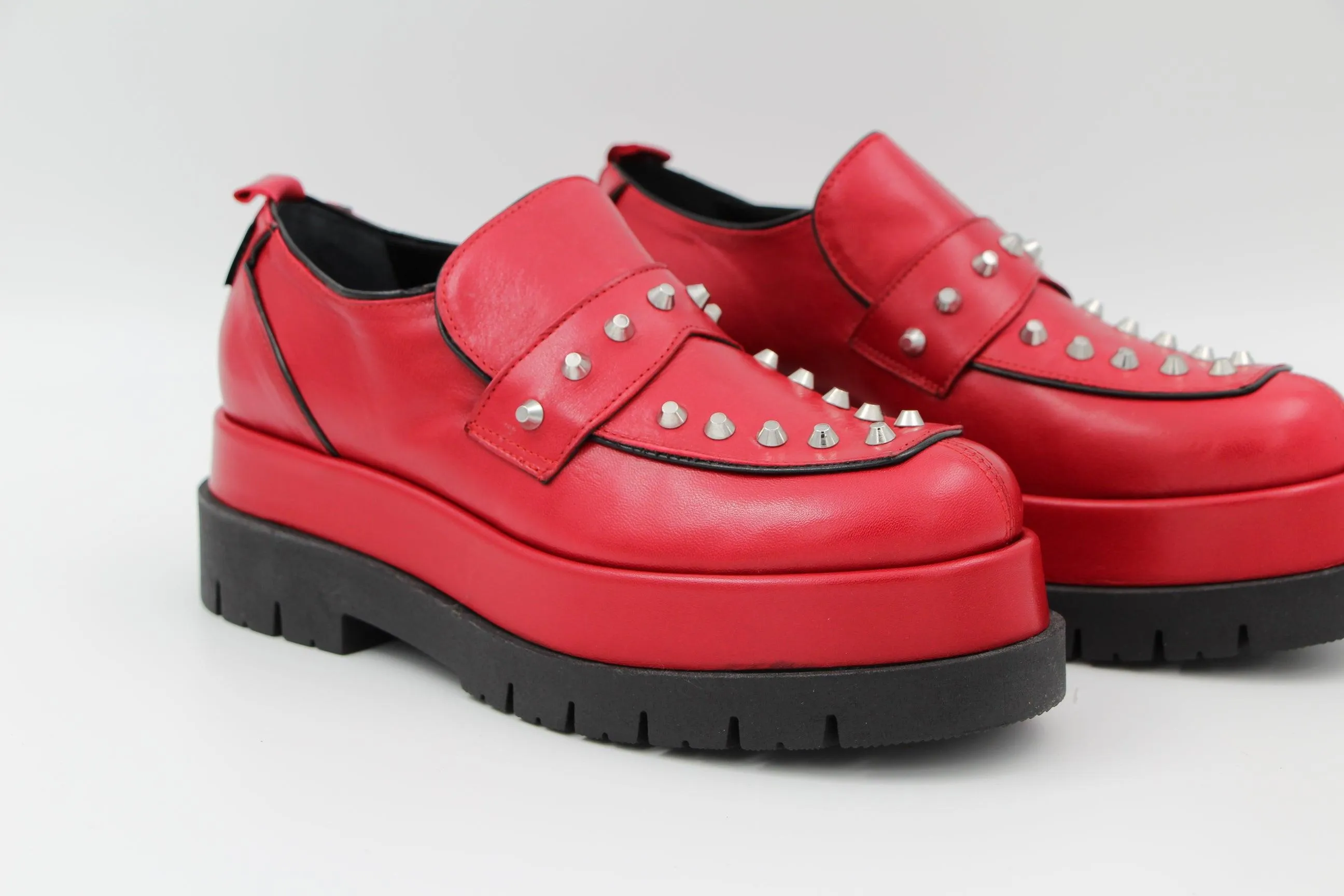 MARCO MOREO Red Platform Loafer C2090