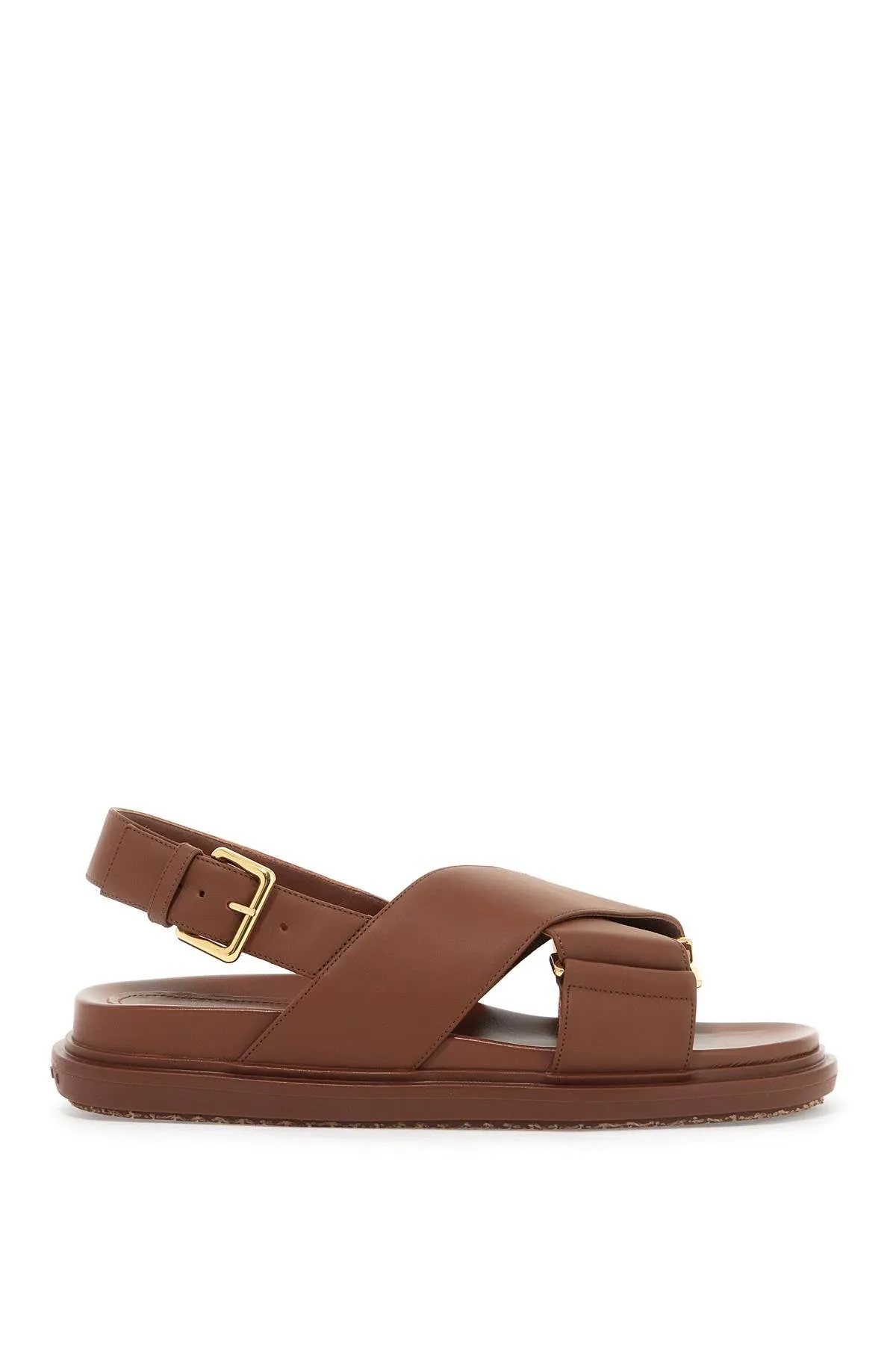 Marni Fussbett Leather Sandals   Brown