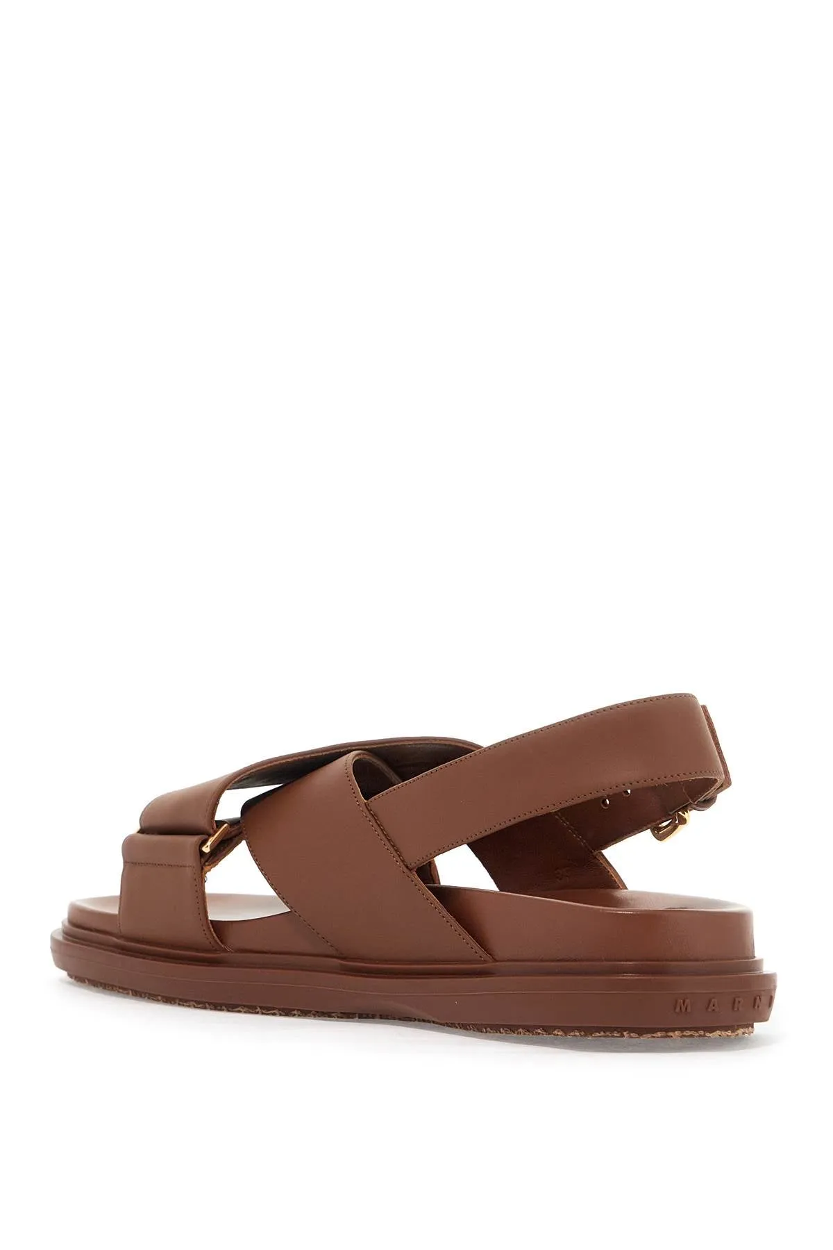 Marni Fussbett Leather Sandals   Brown