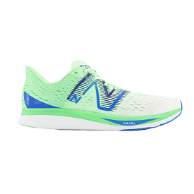 Men's New Balance FuelCell SuperComp Pacer, White/Vibrant Spring Glo, 10.5 D Medium