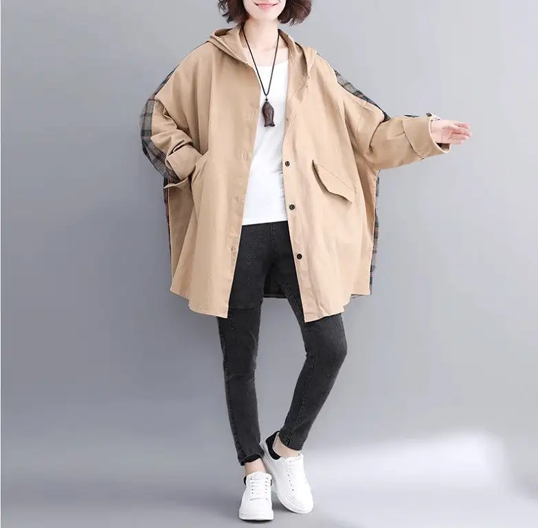 Mid-length Autumn And Winter Hooded Coat For Women