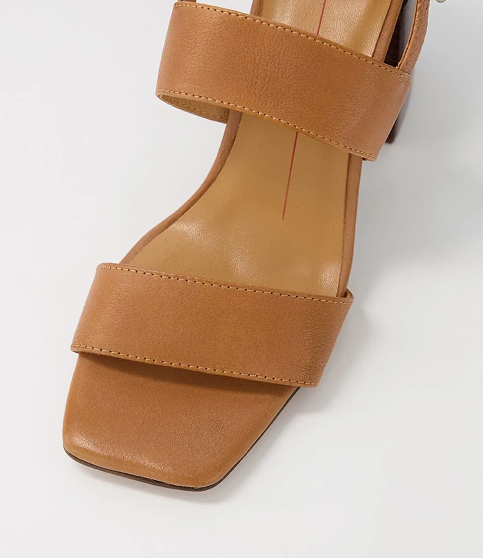 MOLLINI Teasa Dark Tan Dark Brown Leather Sandals