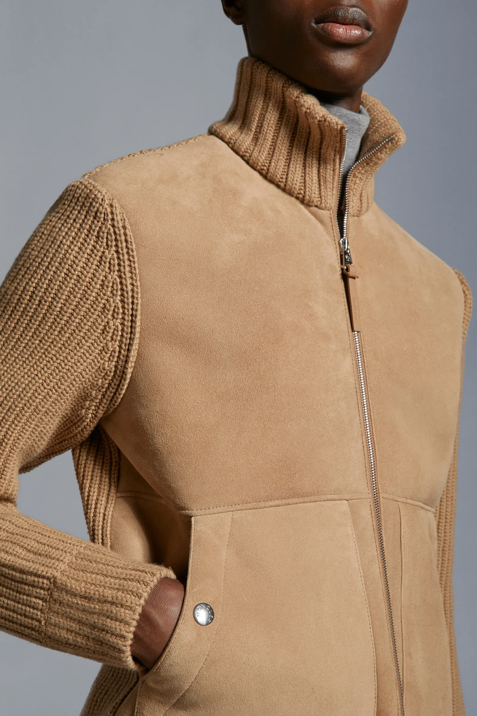 MONCLER  |Wool & Shearling Cardigan