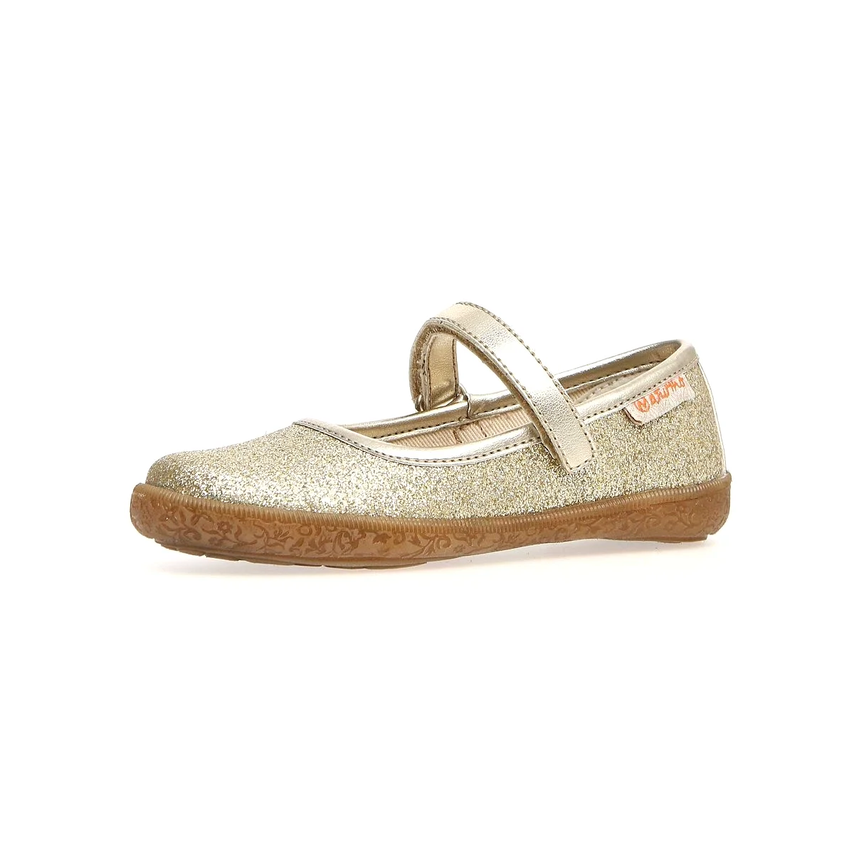 Naturino Girl's Pavia 86 Gold Glitter Mary Jane (Sizes 26-29)