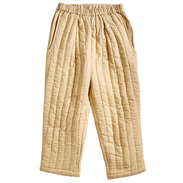 Oeuf Child Quilted Fancy Pants Sand Beige