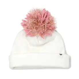 oh baby! Blush Pink/Gold Pom Hat - Cream