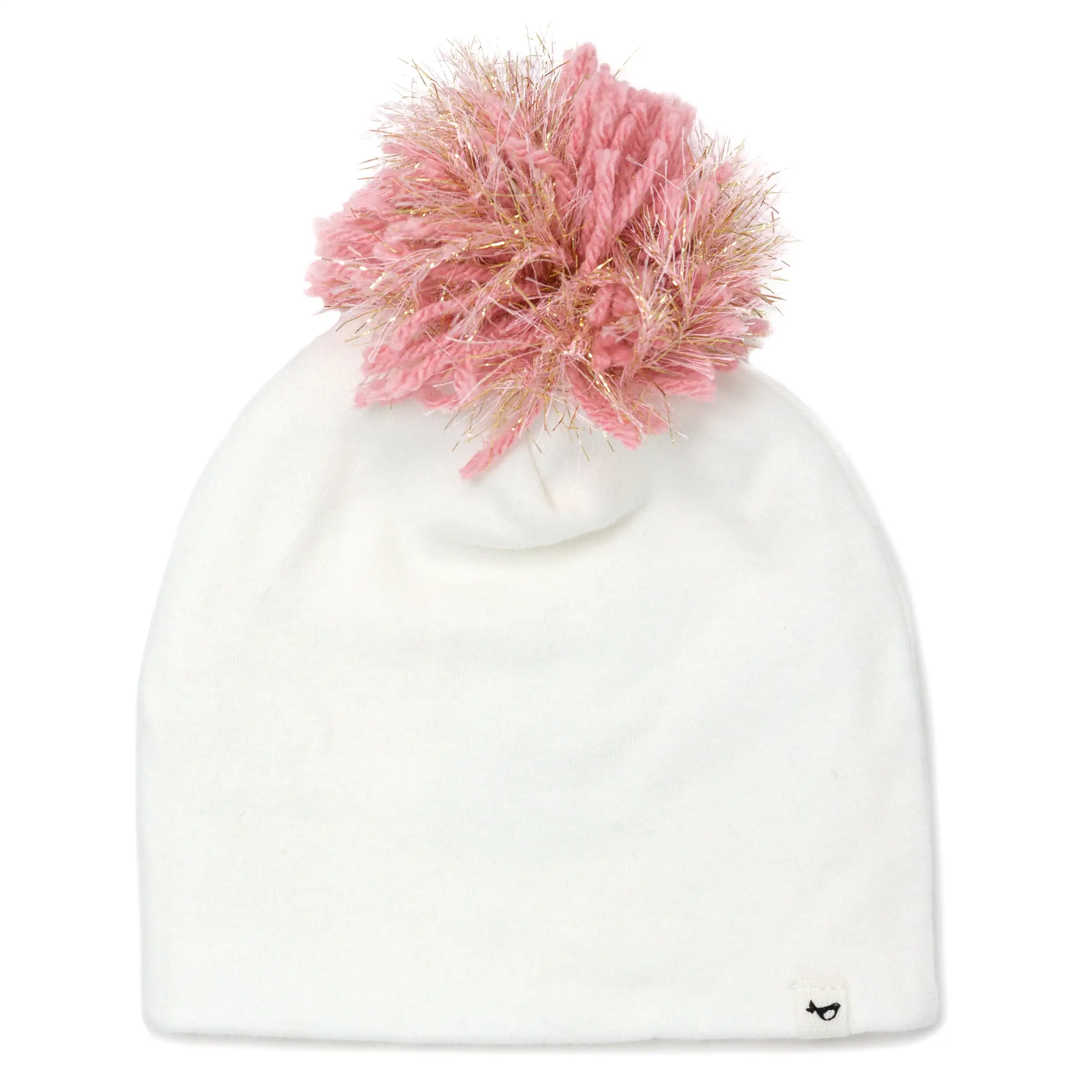 oh baby! Blush Pink/Gold Pom Hat - Cream