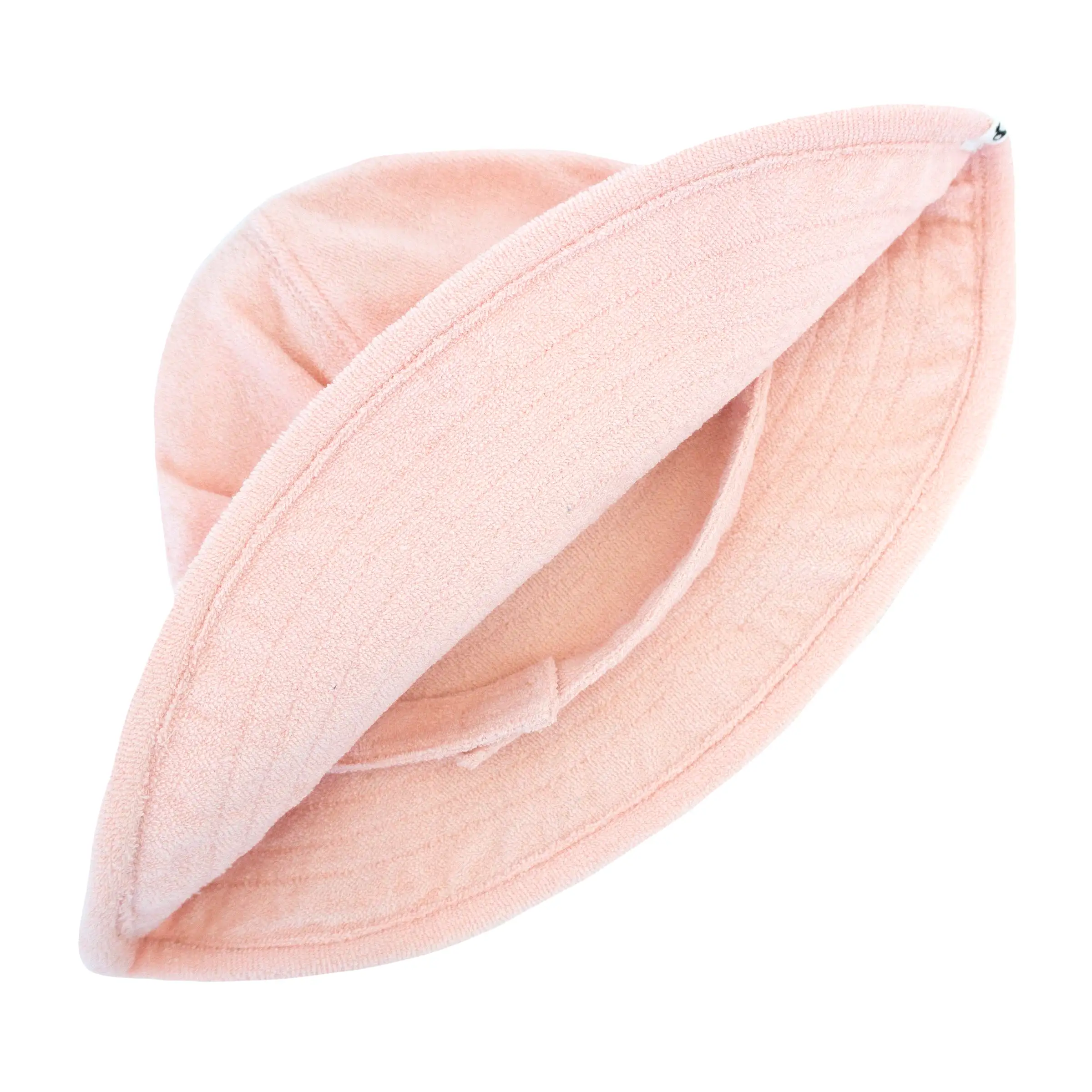 oh baby! Cotton Terry Sun Hat with Strap - Pale Pink