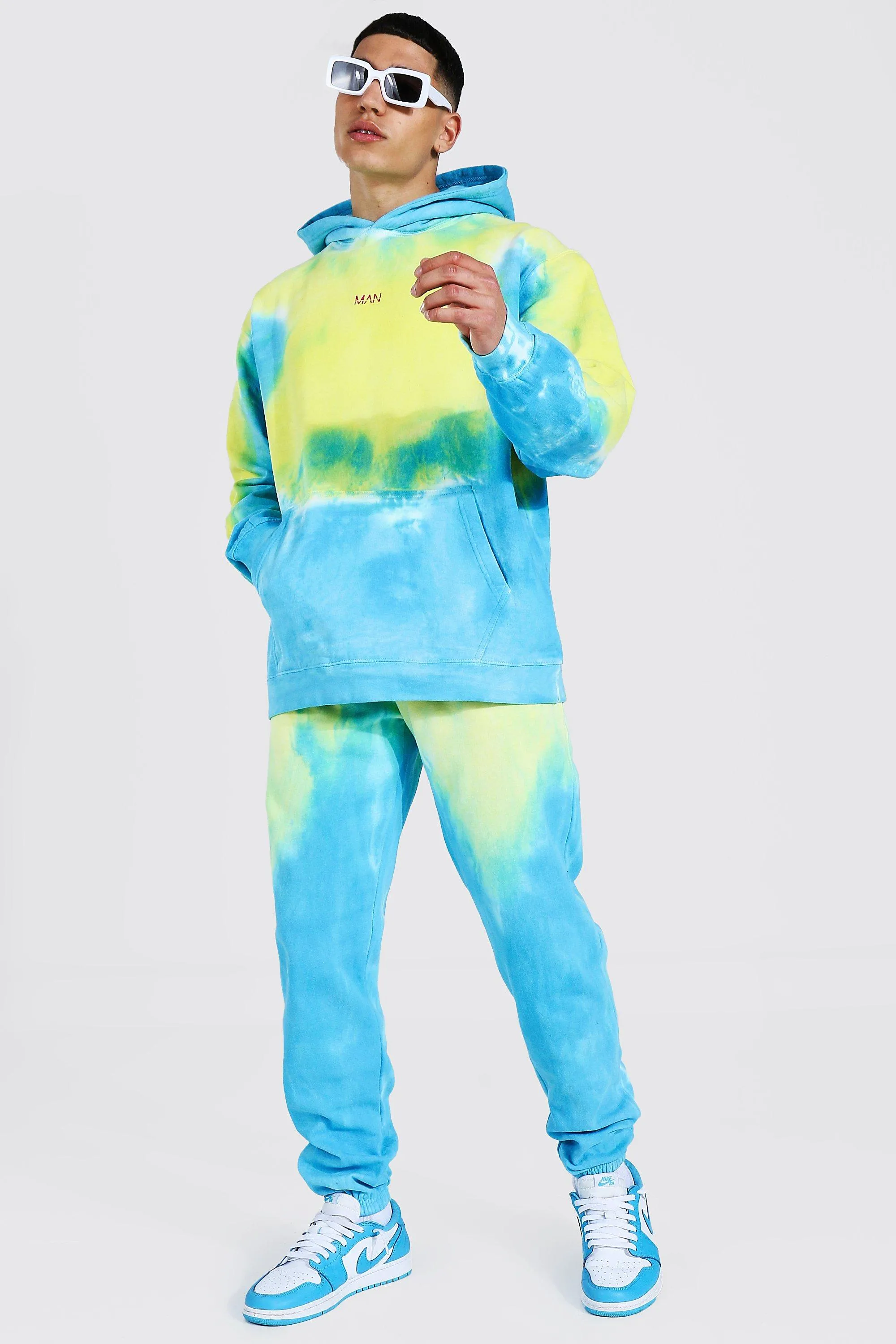 Oversized Original Man Tie Dye Hood Tracksuit | boohooMAN UK