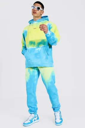 Oversized Original Man Tie Dye Hood Tracksuit | boohooMAN UK