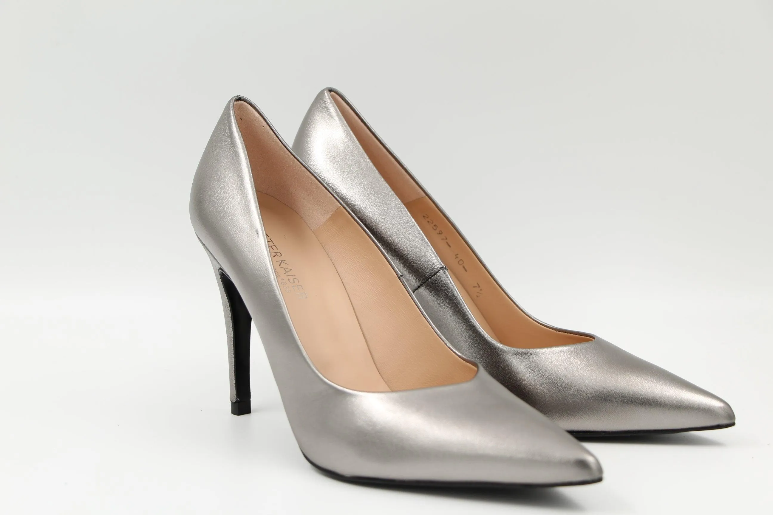 PETER KAISER Pewter Pointed Toe Stiletto Shoe