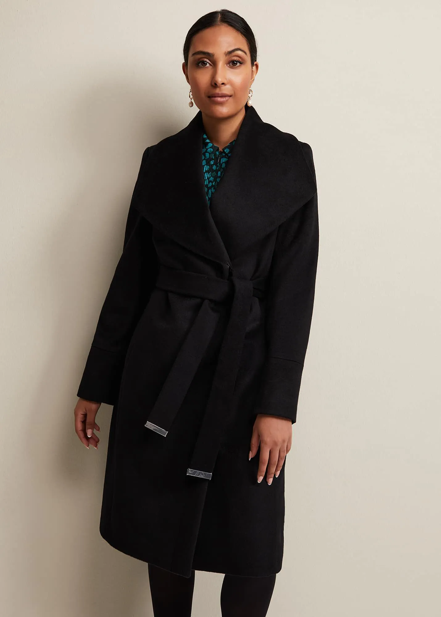 Petite Nicci Black Wool Smart Coat