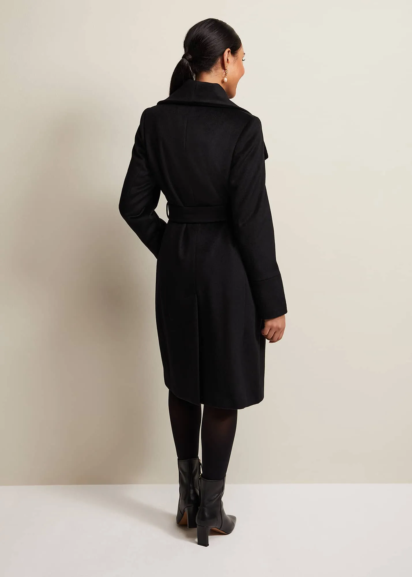 Petite Nicci Black Wool Smart Coat