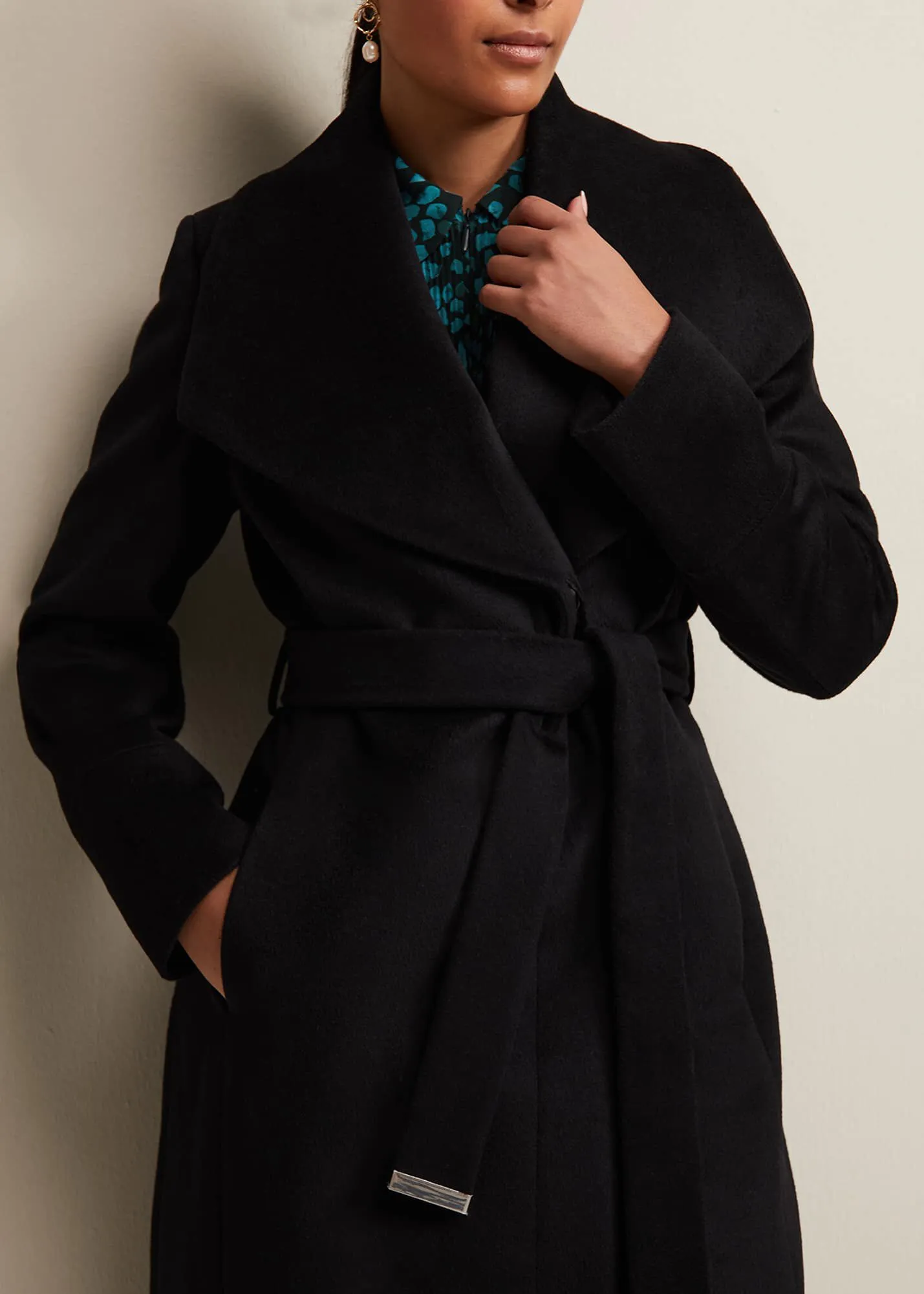 Petite Nicci Black Wool Smart Coat