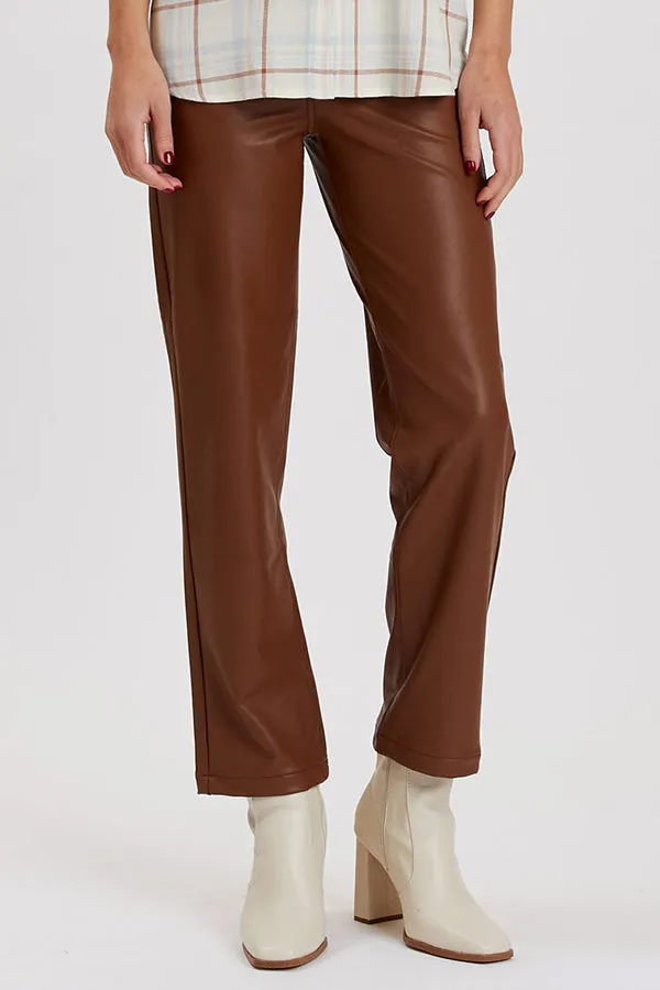 Point Zero Faux Leather Straight Leg Pants