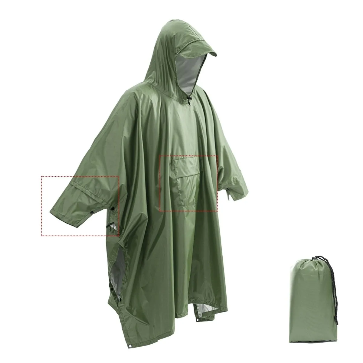 Poncho de pluie 3 en 1 imperméable avec poche centrale Anyoo - TLM181 pocket series