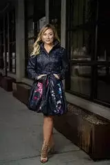 PRINTED BUBBLE COAT DRESS