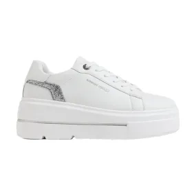 QUEEN HELENA X30 14  Sneakers Donna Platform Bianco Argento