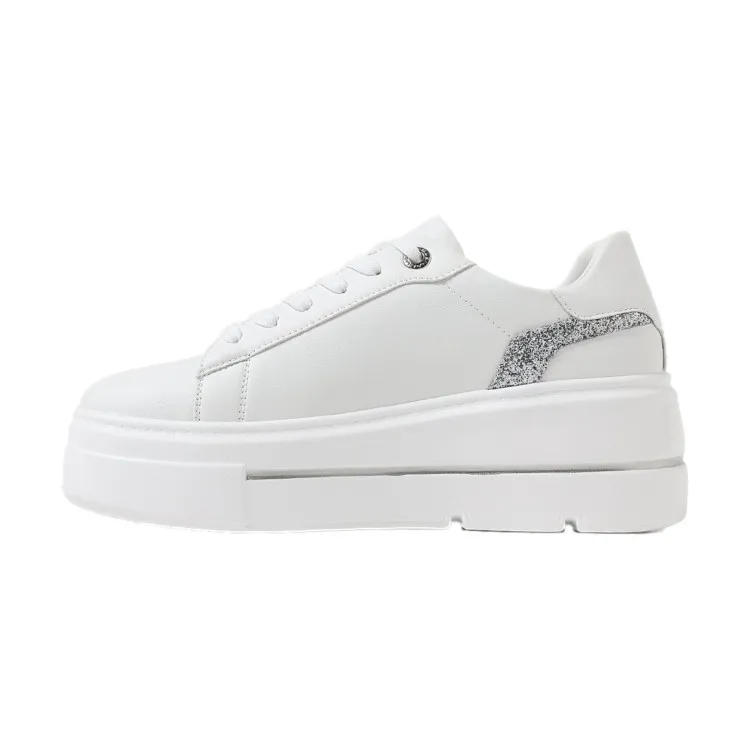 QUEEN HELENA X30 14  Sneakers Donna Platform Bianco Argento