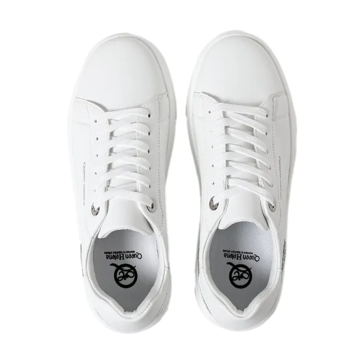 QUEEN HELENA X30 14  Sneakers Donna Platform Bianco Argento