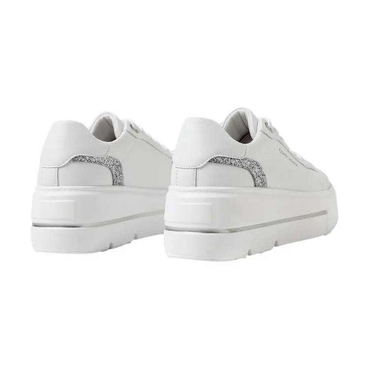 QUEEN HELENA X30 14  Sneakers Donna Platform Bianco Argento