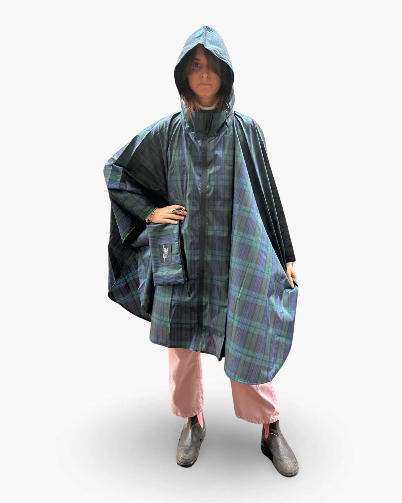 RAIN PONCHO TARTAN BLACK WATCH