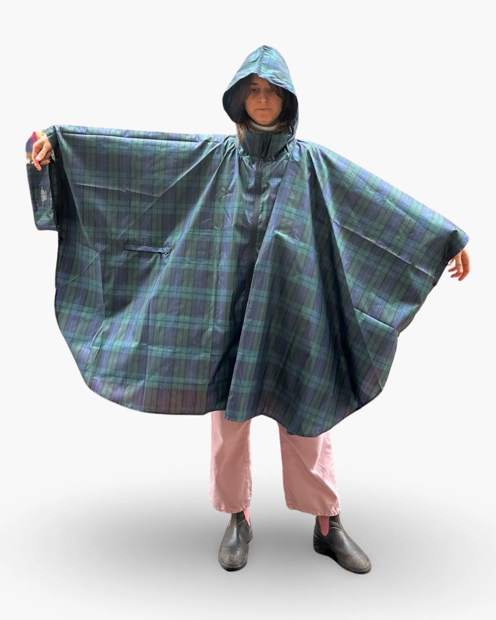 RAIN PONCHO TARTAN BLACK WATCH