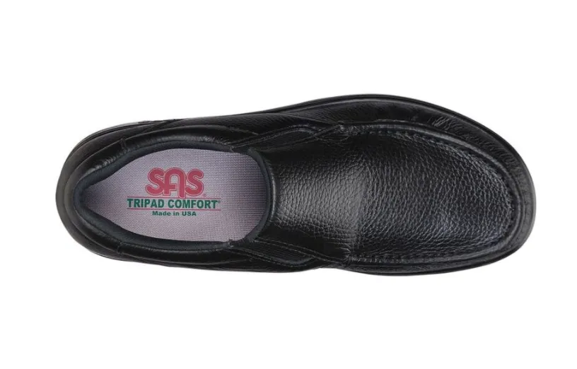 SAS SIDE GORE BLACK SLIP ON