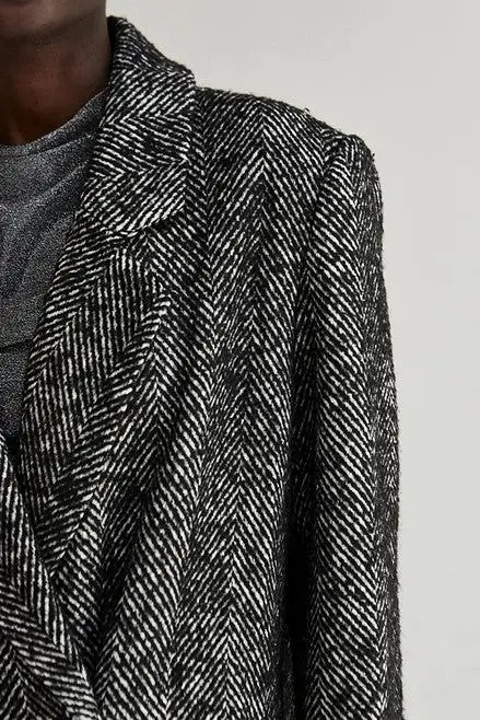 Savannah Brushed Herringbone Coat