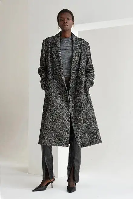 Savannah Brushed Herringbone Coat