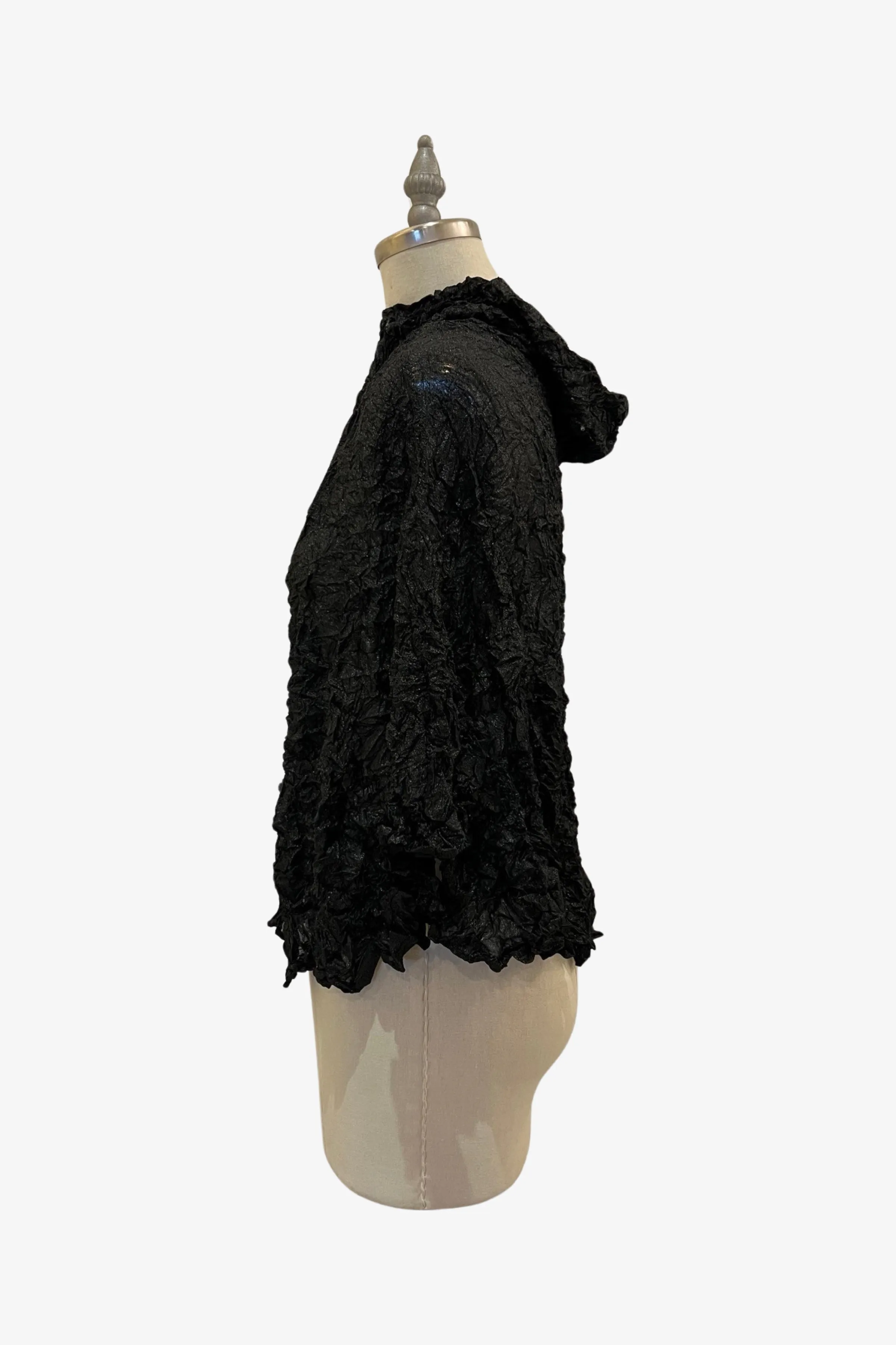 Sheer Moth Pebble Poncho | Black Foil