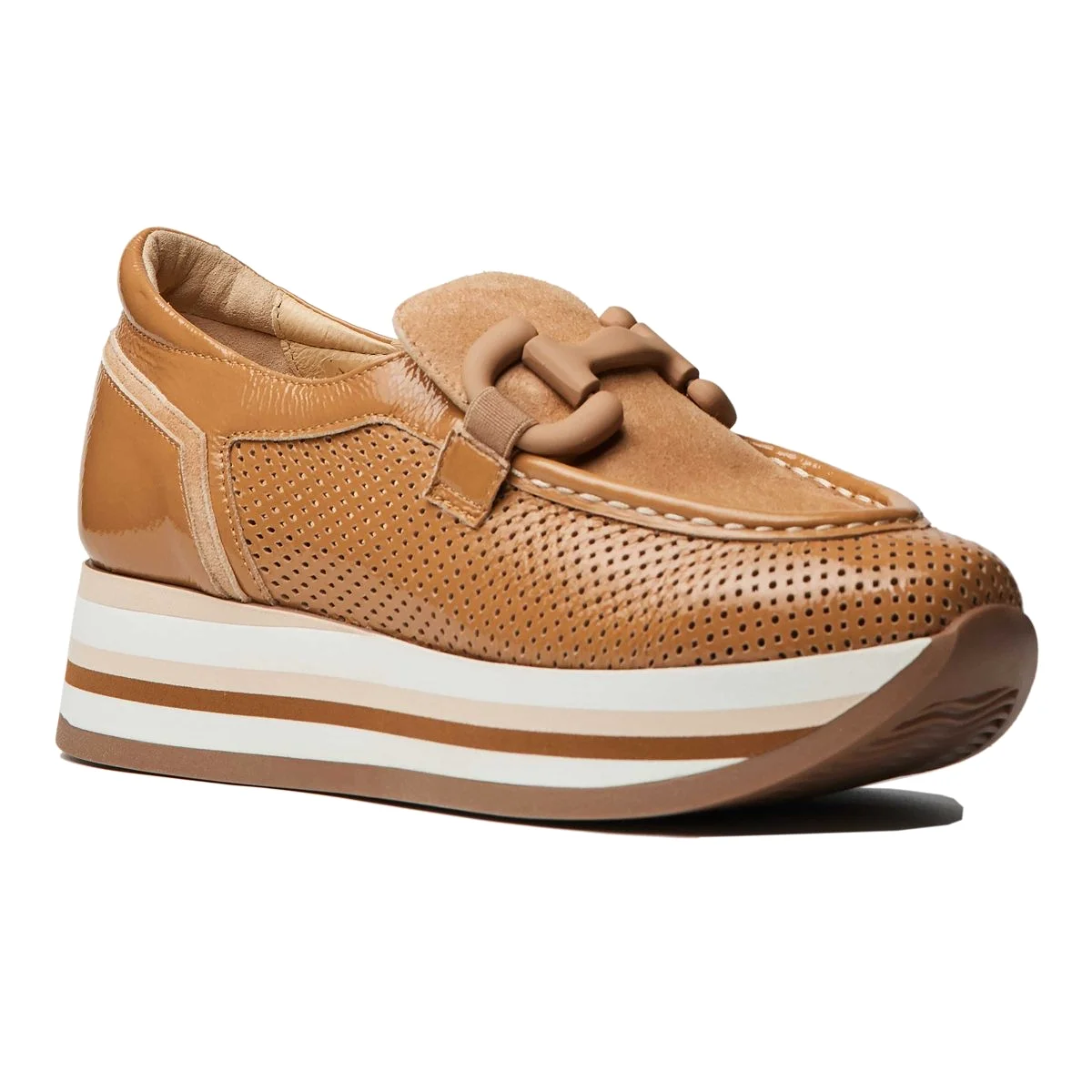 Softwaves Women's Clarice Noisette Tan Patent Leather