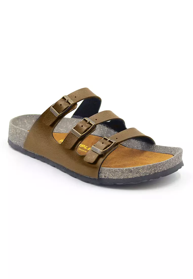 SoleSimple Ely - Camel Leather Sandals & Flip Flops & Slipper