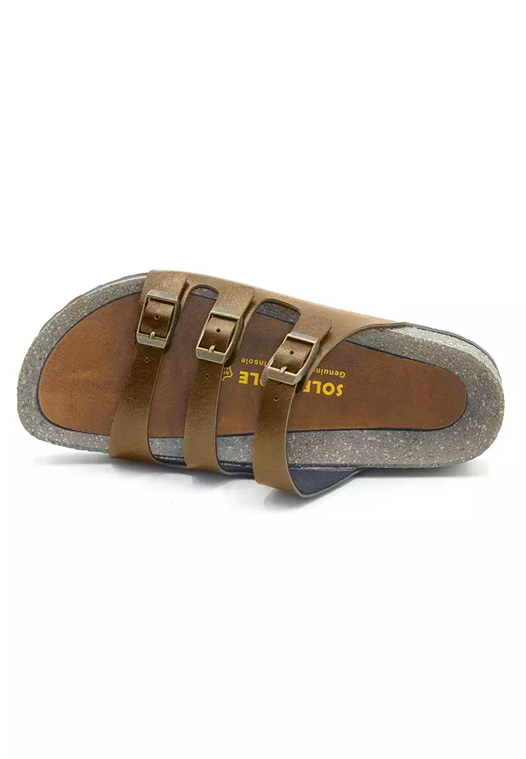 SoleSimple Ely - Camel Leather Sandals & Flip Flops & Slipper