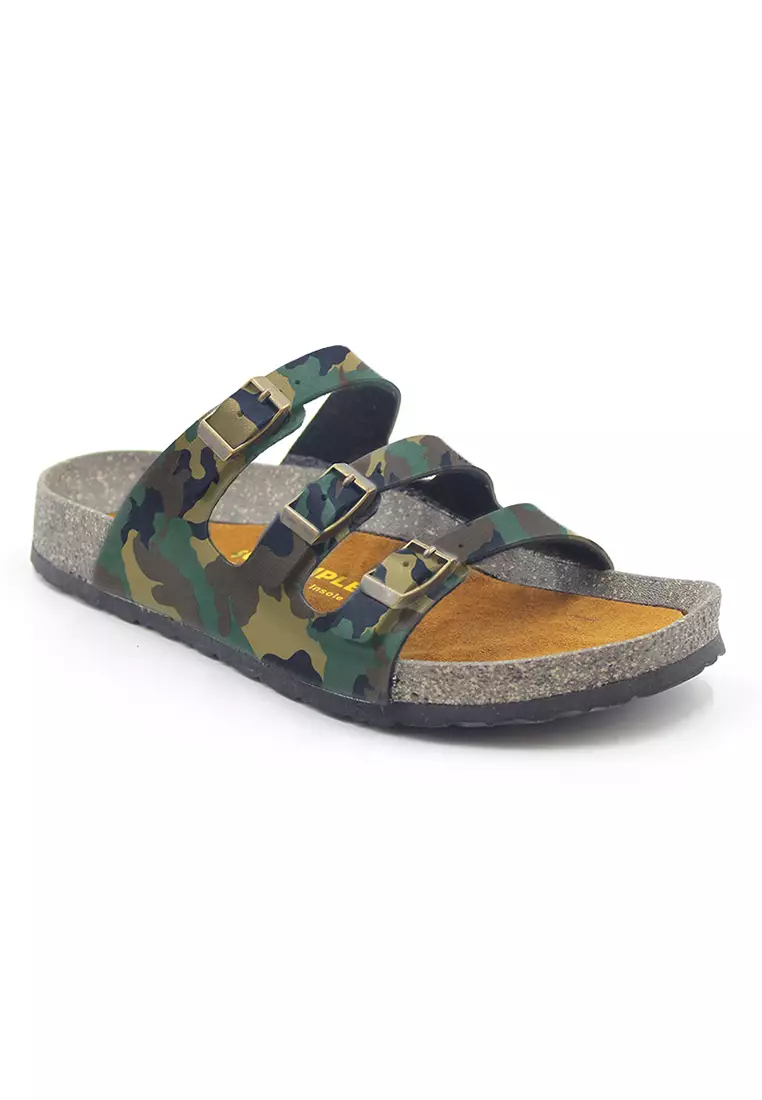 SoleSimple Ely - Camouflage Leather Sandals & Flip Flops & Slipper